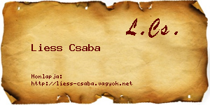 Liess Csaba névjegykártya